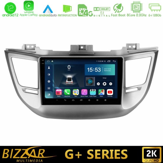 Bizzar G+ Series Hyundai Tucson 2015-2018 8Core Android12 6+128GB Navigation Multimedia Tablet 9"