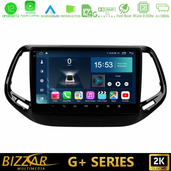 Bizzar G+ Series Jeep Compass 2017> 8core Android12 6+128GB Navigation Multimedia Tablet 10"