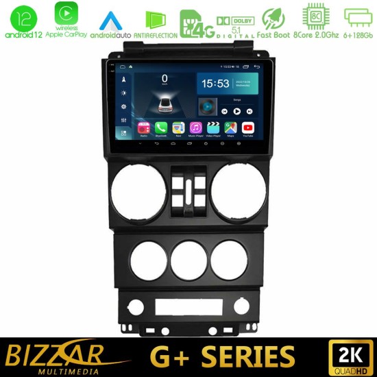 Bizzar G+ Series Jeep Wrangler 2008-2010 8core Android12 6+128GB Navigation Multimedia Tablet 9"