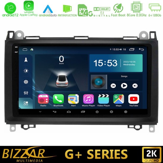 Bizzar G+ Series Mercedes A/B/Vito/Sprinter Class 8core Android12 6+128GB Navigation Multimedia 9"