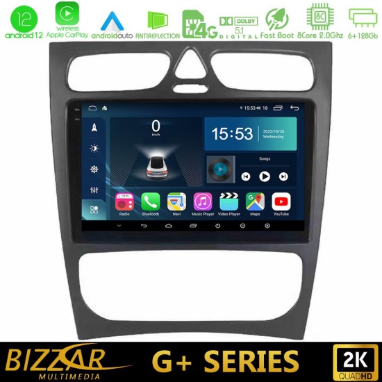 Bizzar G+ Series Mercedes C Class (W203) 8core Android12 6+128GB Navigation Multimedia Tablet 9"