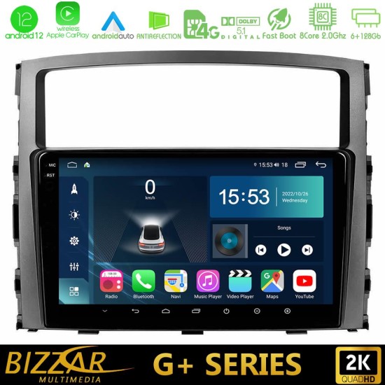 Bizzar G+ Series Mitsubishi Pajero 2008-2009 8core Android12 6+128GB Navigation Multimedia Tablet 9"