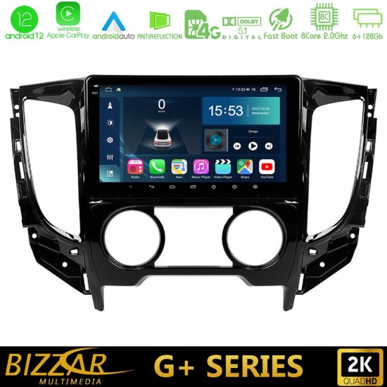 Bizzar G+ Series Mitsubishi L200 2016-> & Fiat Fullback (Manual A/C) 8core Android12 6+128GB Navigation Multimedia Tablet 9"