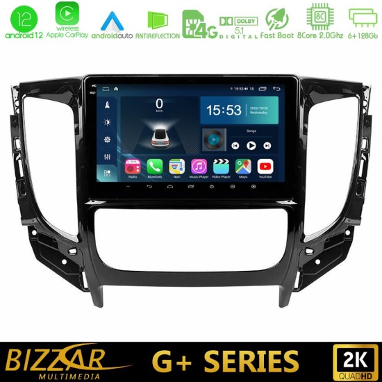 Bizzar G+ Series Mitsubishi L200 2016-> & Fiat Fullback (Auto A/C) 8core Android12 6+128GB Navigation Multimedia Tablet 9"