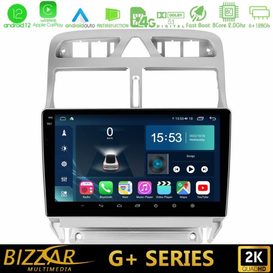 Bizzar G+ Series Peugeot 307 2002-2008 8core Android12 6+128GB Navigation Multimedia Tablet 9"