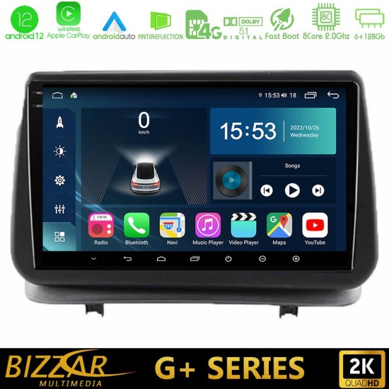 Bizzar G+ Series Renault Clio 2005-2012 8core Android12 6+128GB Navigation Multimedia Tablet 9"