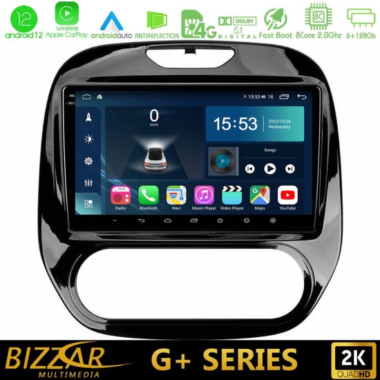 Bizzar G+ Series Renault Captur 2013-2019 (Manual AC) 8core Android12 6+128GB Navigation Multimedia Tablet 9"