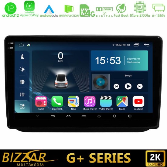 Bizzar G+ Series Skoda Fabia 2007-2014 8core Android12 6+128GB Navigation Multimedia Tablet 10"