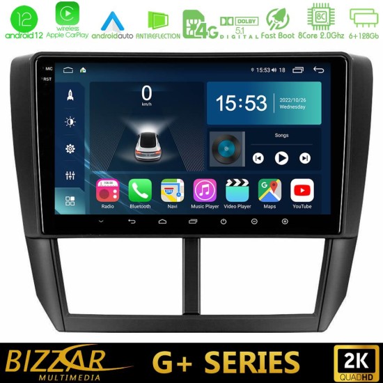 Bizzar G+ Series Subaru Forester 8core Android12 6+128GB Navigation Multimedia Tablet 9"