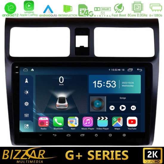 Bizzar G+ Series Suzuki Swift 2005-2010 8core Android12 6+128GB Navigation Multimedia Tablet 10"