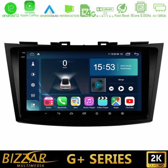 Bizzar G+ Series Suzuki Swift 2011-2016 8core Android12 6+128GB Navigation Multimedia Tablet 9"