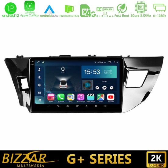 Bizzar G+ Series Toyota Corolla 2014-2016 8core Android12 6+128GB Navigation Multimedia Tablet 10"