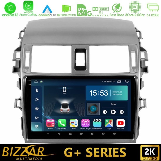 Bizzar G+ Series Toyota Corolla 2008-2010 8core Android12 6+128GB Navigation Multimedia Tablet 9"