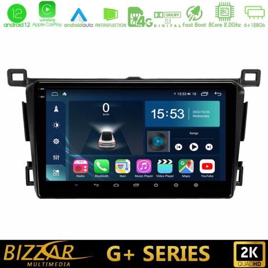 Bizzar G+ Series Toyota RAV4 2013-2018 8core Android12 6+128GB Navigation Multimedia Tablet 9"