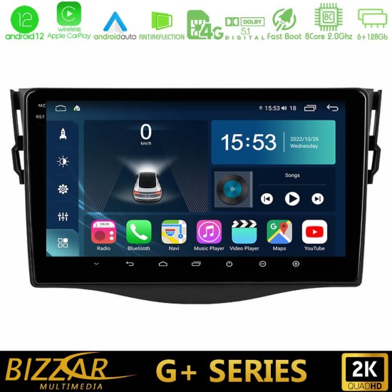 Bizzar G+ Series Toyota RAV4 8core Android12 6+128GB Navigation Multimedia 9"