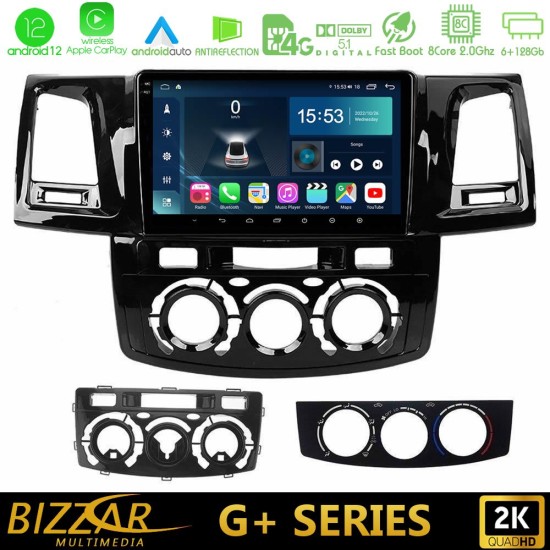 Bizzar G+ Series Toyota Hilux 2007-2011 8core Android12 6+128GB Navigation Multimedia Tablet 9"