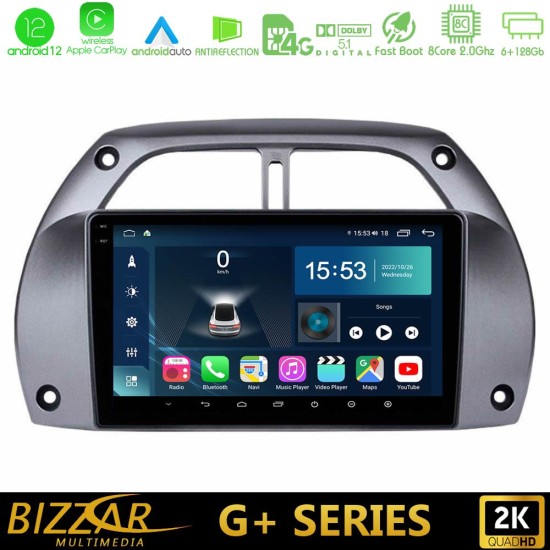 Bizzar G+ Series Toyota RAV4 2001 - 2006 8core Android12 6+128GB Navigation Multimedia Tablet 9"