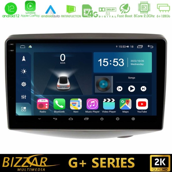 Bizzar G+ Series Toyota Yaris 1999 - 2006 8core Android12 6+128GB Navigation Multimedia Tablet 9"