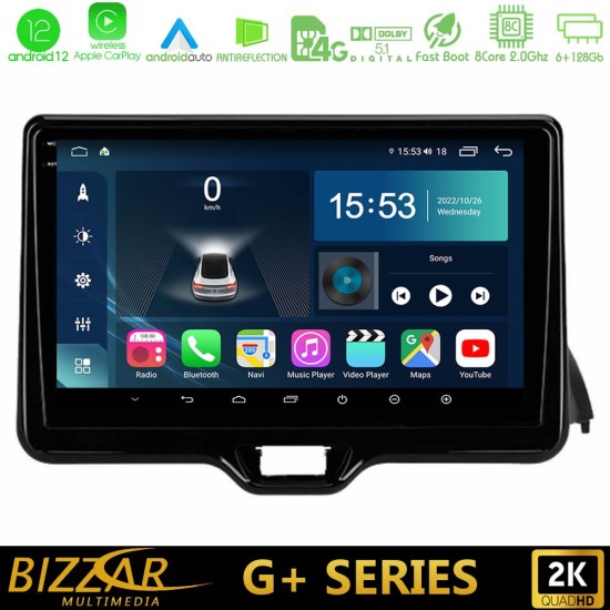 Bizzar G+ Series Toyota Yaris 2020-> 8Core Android12 6+128GB Navigation Multimedia Tablet 9"