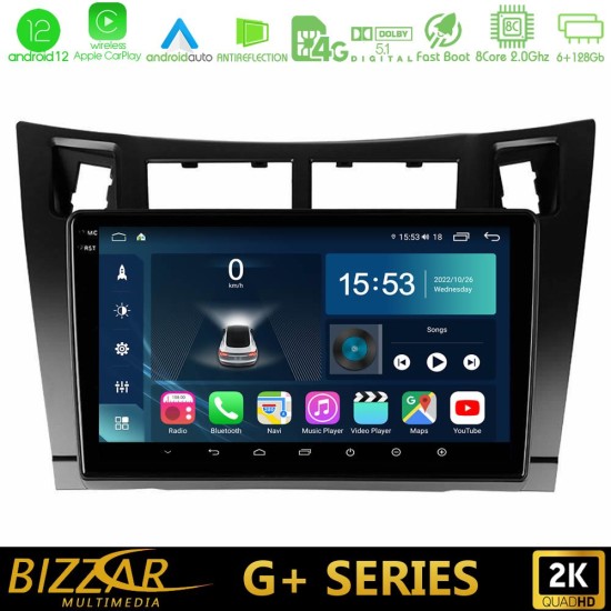 Bizzar G+ Series Toyota Yaris 8core Android12 6+128GB Navigation Multimedia Tablet 9" (Μαύρο Χρώμα)