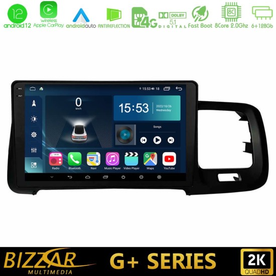 Bizzar G+ Series Volvo S60 2010-2018 8core Android12 6+128GB Navigation Multimedia Tablet 9"