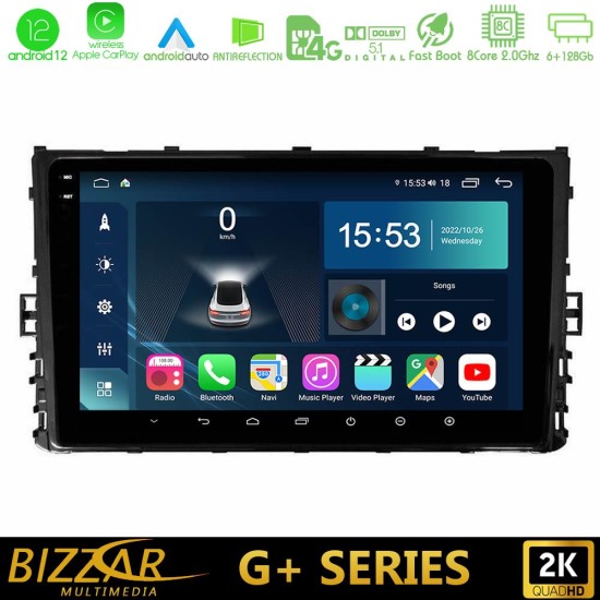 Bizzar G+ Series VW MQB 2017-> 8core Android12 6+128GB Navigation Multimedia 9"