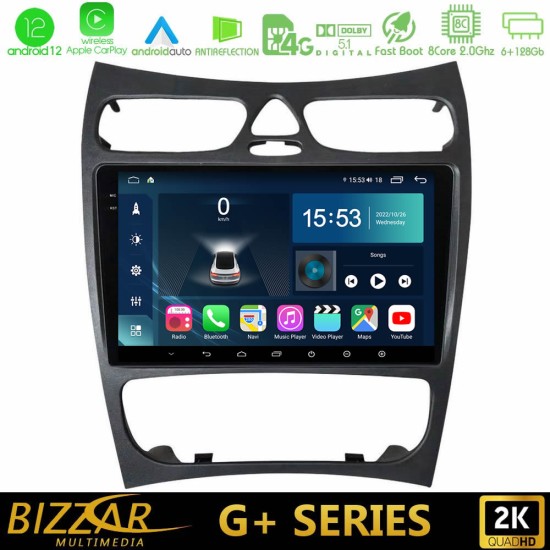 Bizzar G+ Series Mercedes CLK Class W209 2000-2004 8Core Android12 6+128GB Navigation Multimedia Tablet 9"