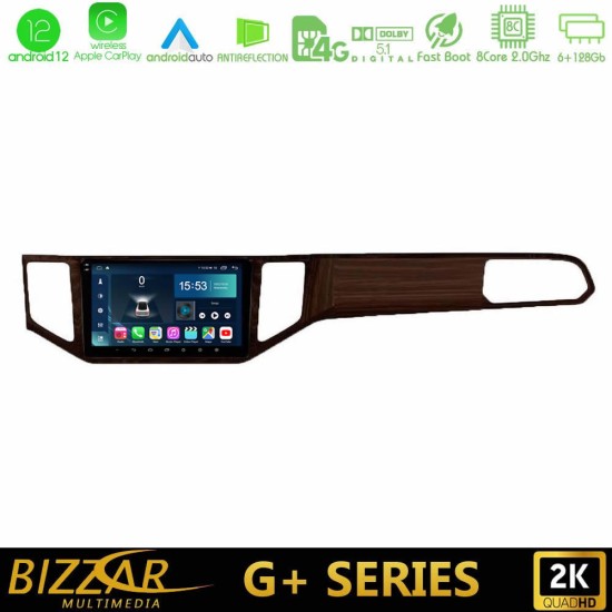 Bizzar G+ Series VW Sportsvan 2014-2020 8Core Android12 6+128GB Navigation Multimedia Tablet 9" (Ξύλινη απόχρωση)