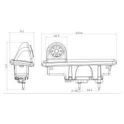 Opel Vivaro B | Renault Trafic | Nissan NV300 | Fiat Talento Κάμερα Οπισθοπορείας Τρίτο Stop AHD720 και CVBS Opel Vivaro B | Renault Trafic | Nissan NV300 | Fiat Talento Κάμερα Οπισθοπορείας Τρίτο Stop AHD720 και CVBS