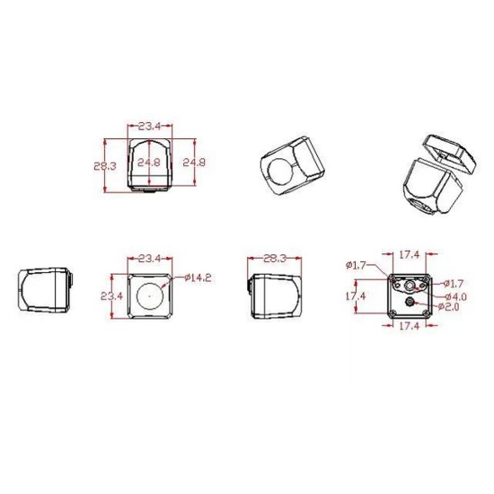 Bizzar Universal AHD Κάμερα Εμπρός ή Πίσω 160 Μοίρες 1080HD (Μεταλλική με βάση)