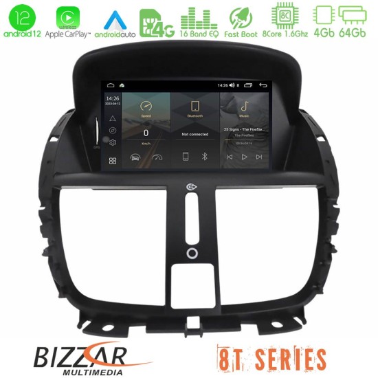 Bizzar OEM Peugeot 207 8core Android12 4+64GB Navigation Multimedia Deckless 7" με Carplay/AndroidAuto (OEM Style)