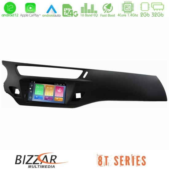 Bizzar OEM Citroen C3 2009-2016 4core Android12 2+32GB Navigation Multimedia Deckless 7" με Carplay/AndroidAuto (Μαύρο χρώμα)