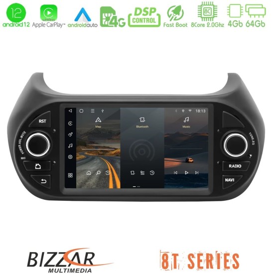 Bizzar OEM Fiat Fiorino/Citroen Nemo/Peugeot Bipper 8core Android12 4+32GB Navigation Multimedia Deckless 7" με Carplay/AndroidAuto