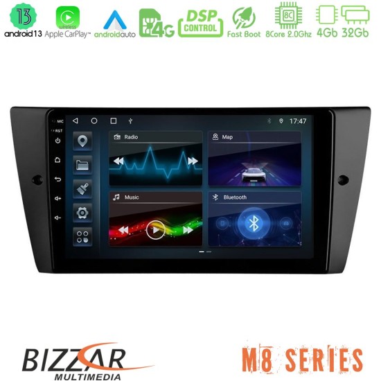 Bizzar M8 Series BMW 3 Series 2006-2011 8core Android13 4+32GB Navigation Multimedia Tablet 9"