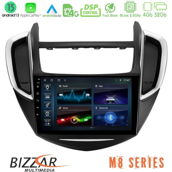 Bizzar M8 Series Chevrolet Trax 2013-2020 8core Android13 4+32GB Navigation Multimedia Tablet 9"