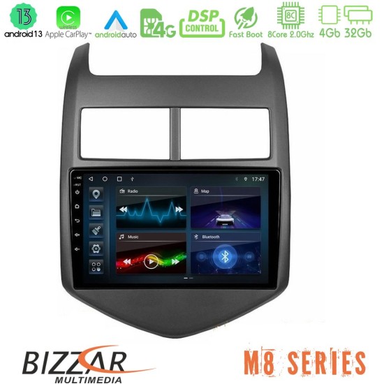 Bizzar M8 Series Chevrolet Aveo 2011-2017 8core Android13 4+32GB Navigation Multimedia Tablet 9"