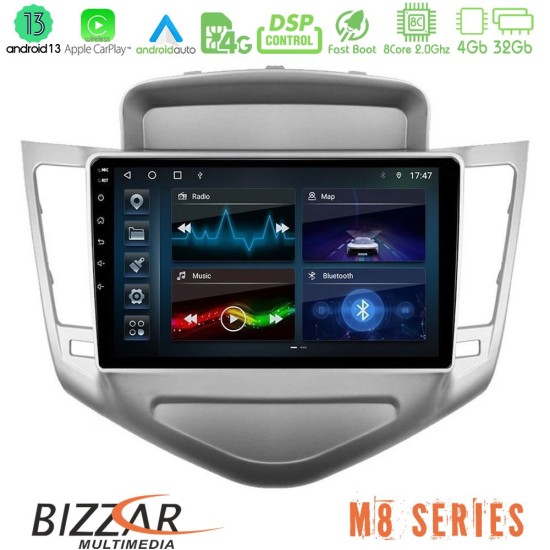 Bizzar M8 Series Chevrolet Cruze 2009-2012 8core Android13 4+32GB Navigation Multimedia Tablet 9"