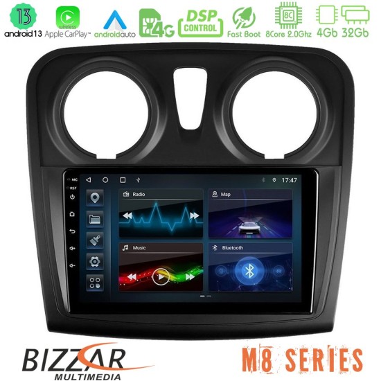 Bizzar M8 Series Dacia Sandero 2014-2020 8core Android13 4+32GB Navigation Multimedia Tablet 9"