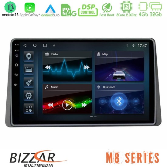 Bizzar M8 Series Dacia Duster 2019-> 8Core Android13 4+32GB Navigation Multimedia Tablet 10"