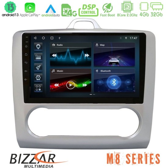 Bizzar M8 Series Ford Focus Auto AC 8core Android13 4+32GB Navigation Multimedia 9"