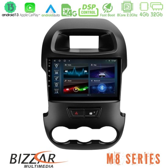 Bizzar M8 Series Ford Ranger 2012-2016 8core Android13 4+32GB Navigation Multimedia Tablet 9"