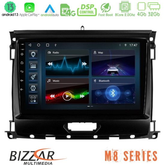 Bizzar M8 Series Ford Ranger 2017-2022 8core Android13 4+32GB Navigation Multimedia Tablet 9"