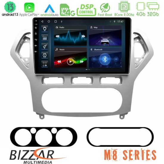 Bizzar M8 Series Ford Mondeo 2007-2010 AUTO A/C 8core Android13 4+32GB Navigation Multimedia Tablet 9"