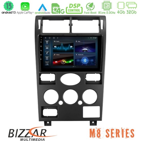 Bizzar M8 Series Ford Mondeo 2001-2004 8Core Android13 4+32GB Navigation Multimedia Tablet 9"