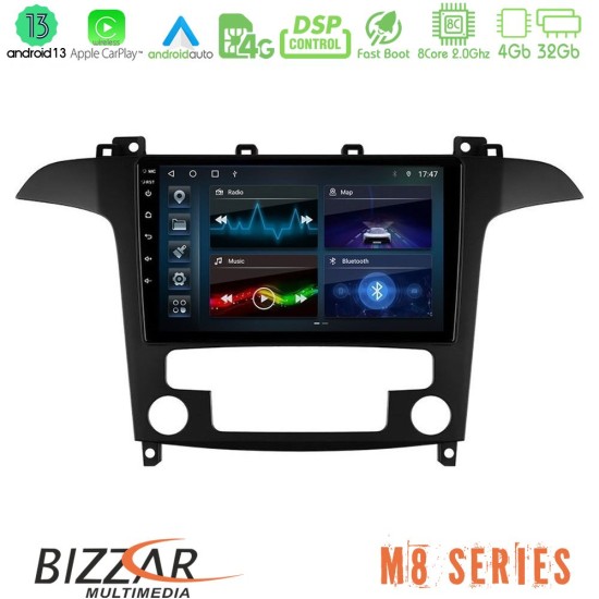 Bizzar M8 Series Ford S-Max 2006-2012 8core Android13 4+32GB Navigation Multimedia Tablet 9"