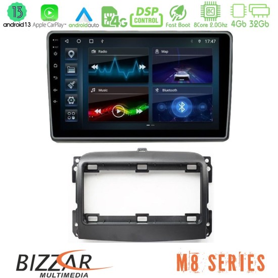 Bizzar M8 Series Fiat 500L 8core Android13 4+32GB Navigation Multimedia Tablet 10"