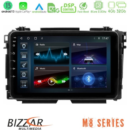 Bizzar M8 Series Honda HR-V 8core Android13 4+32GB Navigation Multimedia Tablet 9"