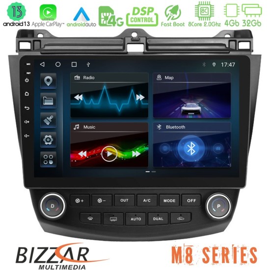 Bizzar M8 Series Honda Accord 2002-2008 8core Android13 4+32GB Navigation Multimedia Tablet 10"