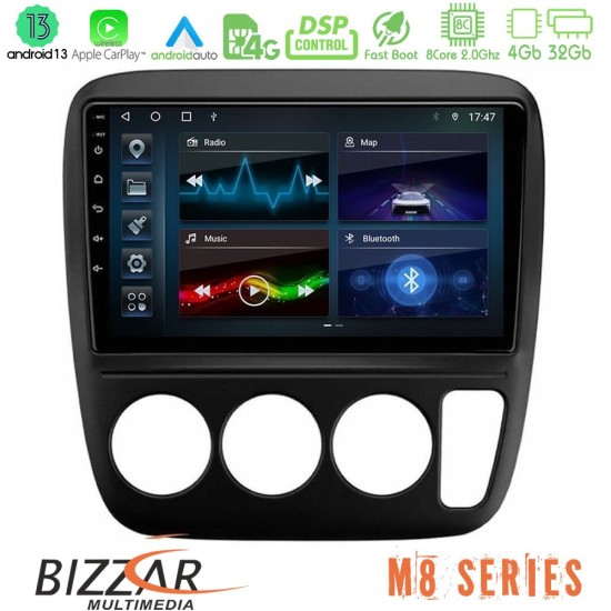 Bizzar M8 Series Honda CRV 1997-2001 8core Android13 4+32GB Navigation Multimedia Tablet 9"