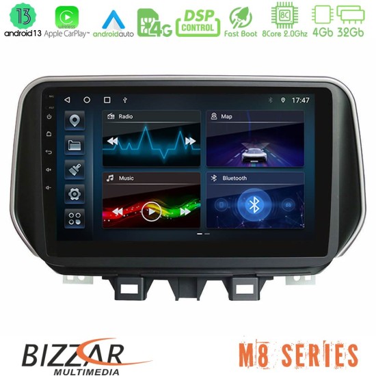 Bizzar M8 Series Hyundai Tucson 2019-> 8Core Android13 4+32GB Navigation Multimedia Tablet 9"